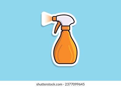 Desinfizieren und reinigen von Spray-Flaschen Vektorgrafik. Das Icon des Home Reinigungs-Service-Objekts Reinigung der Spritzflaschendüse Nahaufnahme des Vektordesigns.