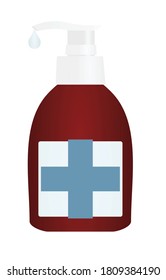 Disinfect fluid bottle. vector illustration
