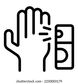 Disinfect hand icon outline vector. Clean bottle. Soap liquid