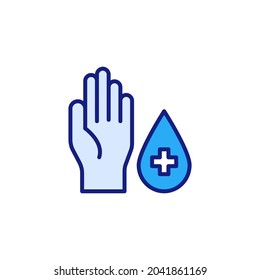 Icono de Desinfectar manos en vector. Logotipo