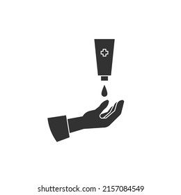 Disinfect hands with soap icon vector. Disinfect hands icon vector silhouette style. Icon for web design, apps, sticker, banner, poster, printing usage and part of logo.