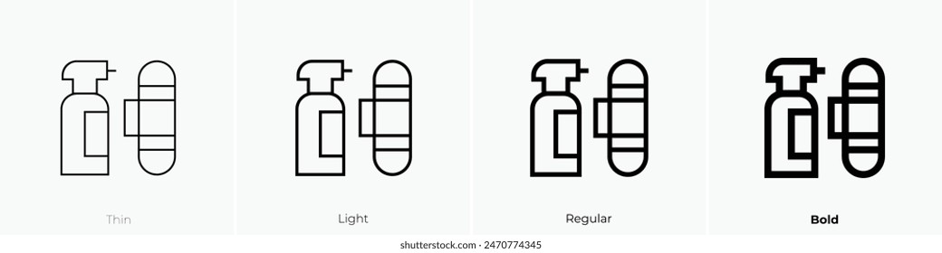 disinfect icon. Thin, Light Regular And Bold style design isolated on white background