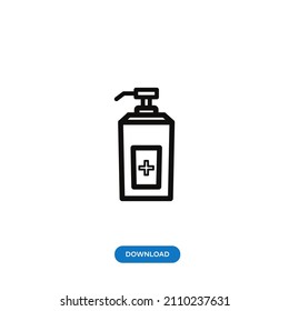 Disinfect icon vector. Simple sanitizer liquid sign