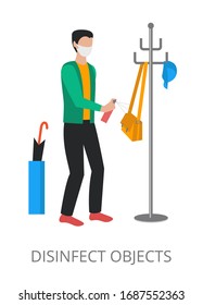 Disinfect Objects concept, modern flat design vector illustration, for graphic and web design