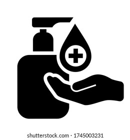 Disinfect And Sanitise Your Hands Vector Icon Isolated On White Background