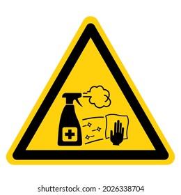 Desinfecte la superficie de trabajo y el equipo con un símbolo de base regular,Ilustración vectorial, aislada en etiqueta de fondo blanco. EPS10