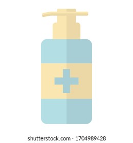 Icono plano de botella desinfectante. Vector.
