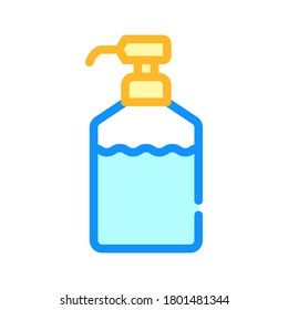 disinfectant bottle with pump color icon vector. disinfectant bottle with pump sign. isolated symbol illustration
