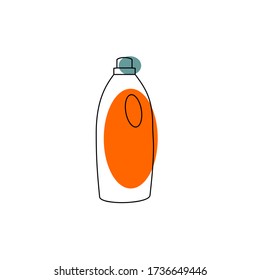 Disinfectant Bottle, soap Bottle Outline vector Illustration. good template for cleaning Design.