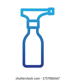 disinfectant bottle with spray , disinfectant solution, disinfectant, degraded line style icon vector illustration design