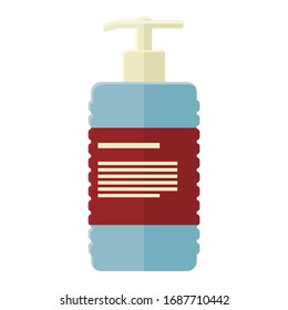 Disinfectant bottle vector illustration. Antiseptic flat icon design.