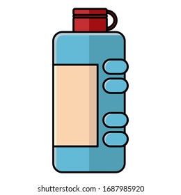 Disinfectant bottle vector illustration. Antiseptic cartoon icon design.