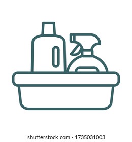 disinfectant bottles products line style vector illustration design