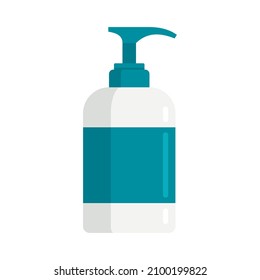 Disinfectant dispenser bottle icon. Flat illustration of disinfectant dispenser bottle vector icon isolated on white background