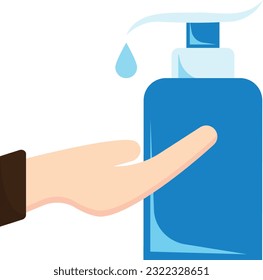 Disinfectant gel in pump bottle vector icon design, Housekeeping symbol, Office caretaker sign, porter or cleanser equipment stock illustration, hand sanitizer dispenser concept