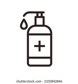 Disinfectant icon. Liquid soap icon isolated on white background