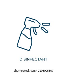 disinfectant icon. Thin linear disinfectant outline icon isolated on white background. Line vector disinfectant sign, symbol for web and mobile