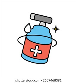 Disinfectant icon with white background vector stock illustration