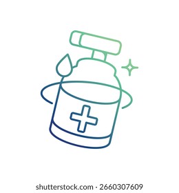 Icono desinfectante con fondo blanco Vector Ilustración de stock