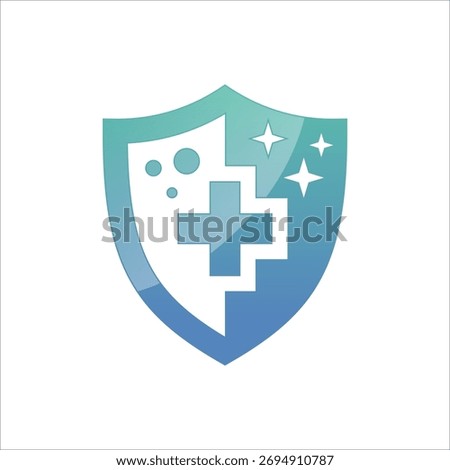 Disinfectant Logo Vector. Antibacterial logo design. Drop and shield vector design for poster, banner, flyer.
