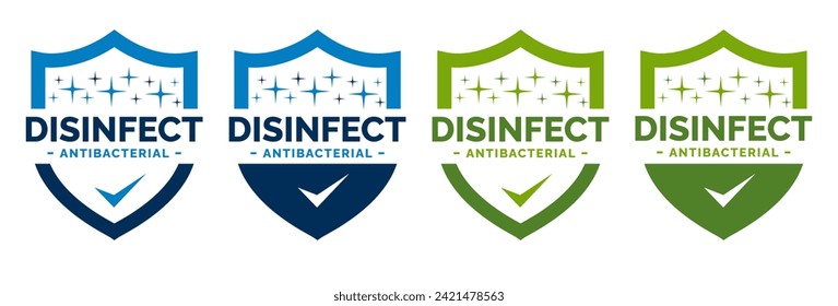 Disinfectant Logo Vector. Kills 99.9% bacteria, germs and viruses . Antibacterial and antiviral defence, protection infection. Vector Illustration