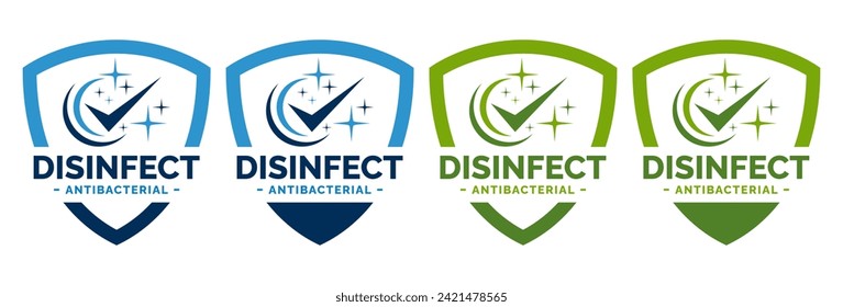 Disinfectant Logo Vector. Kills 99.9% bacteria, germs and viruses . Antibacterial and antiviral defence, protection infection. Vector Illustration