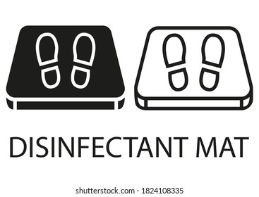 Disinfectant mat. Sanitizing mats. Antibacterial entry rug in flat style. Disinfecting entry carpet for shoes. Vector illustration isolated on white background