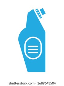 disinfectant plastic bottle product with drop line style vector illustration