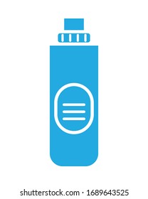 disinfectant plastic bottle product with drop line style vector illustration