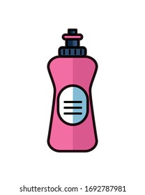 disinfectant plastic bottle product with drop flat style vector illustration