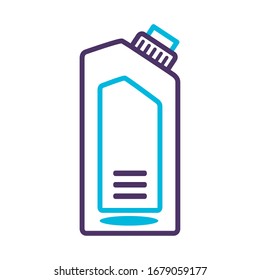 disinfectant plastic bottle product line style vector illustration design