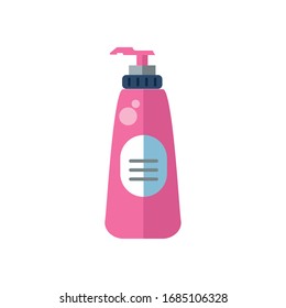 disinfectant plastic bottle product with push dispenser flat style vector design