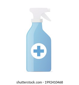 Disinfectant sanitizer concept. Flat colored vector illustration. Isolated on white background.