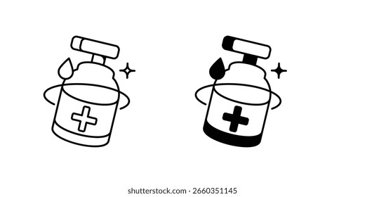 Disinfectant set icon with white background vector stock illustration