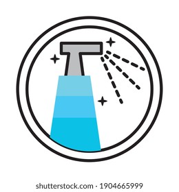 disinfectant splash bottle in stamp half line style icon vector illustration design