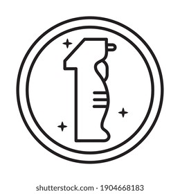 disinfectant splash bottle in sticker line style icon vector illustration design