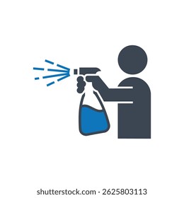 Disinfectant Spray Application Icon Isolated On White Background