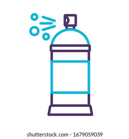 disinfectant spray bottle product line style vector illustration design