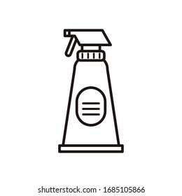 disinfectant spray bottle product line style vector illustration design