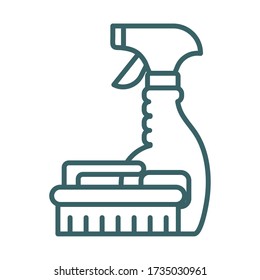 disinfectant spray bottle product line style vector illustration design