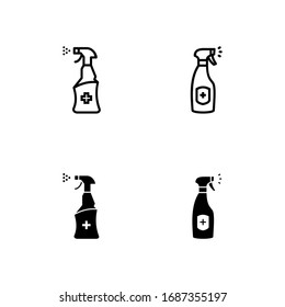 disinfectant spray bottle simple icon collection set. vector illustration logo template. eps10