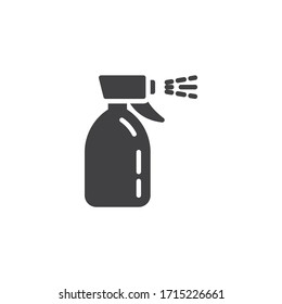 Disinfectant spray bottle vector icon. filled flat sign for mobile concept and web design. Antiseptic sprayer glyph icon. Symbol, logo illustration. Vector graphics