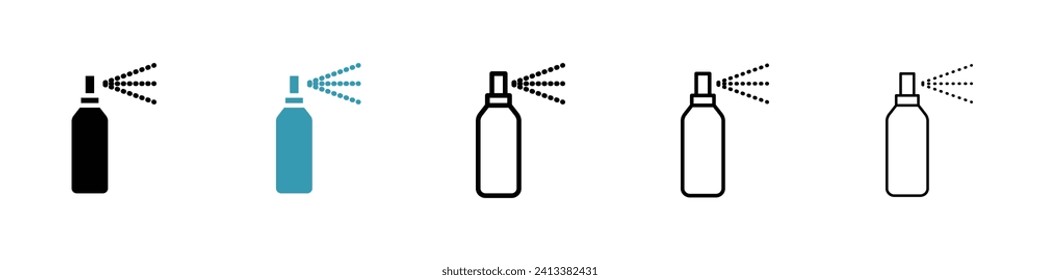 Disinfectant Spray Container Vector Icon Set. Sanitizing and Sterilizing Sprayer Vector Symbol for UI Design.