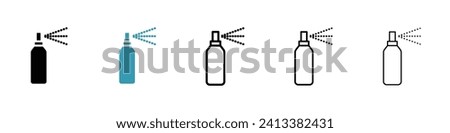 Disinfectant Spray Container Vector Icon Set. Sanitizing and Sterilizing Sprayer Vector Symbol for UI Design.