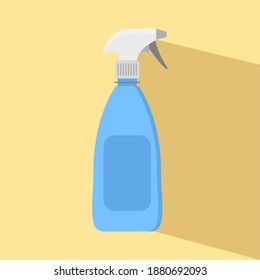 Concepto de diseño plano de botellas de pulverizador desinfectante. Diseño plano vectorial. Hogar de higiene e higiene personal. Icono de la botella de aerosol. Ilustración plana del icono vectorial de botellas de pulverización limpia para diseño web