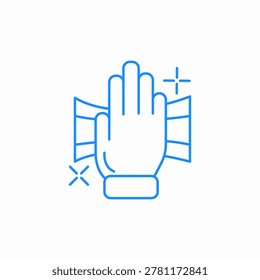 disinfected hand icon sign vector