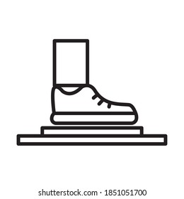 disinfected the shoes line style icon vector illustration design