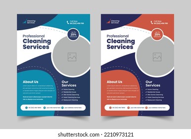 Disinfecting and Cleaning Services Flyer, House cleaning service poster flyer, Vector flyer