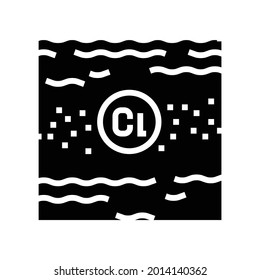 disinfection chlorin water glyph icon vector. disinfection chlorin water sign. isolated contour symbol black illustration