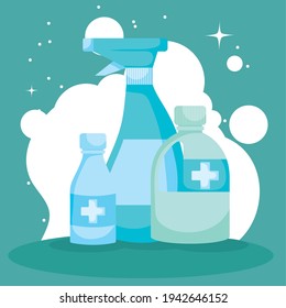 Disinfection and clean sanitizer bottles